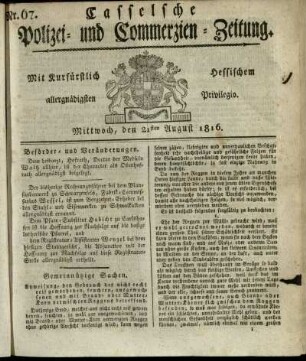 Nr. 67, Mittwoch, den 21sten August 1816