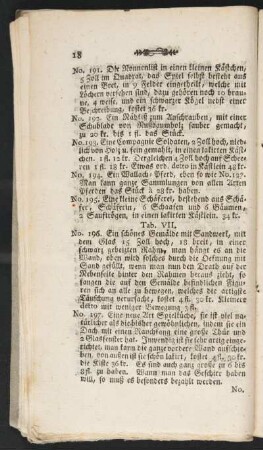Tab. VII. [i.e.VIII] [Beschreibung]; No. 196.-226.