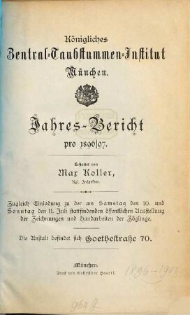 Jahresbericht. 1896/97