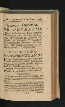 Caput Quintum. De Adverbiis.