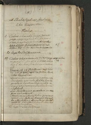 (II) ad Philosophiae Studium libri Graeci MSti.