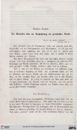 Fünftes Capitel: Die Gedanken über die Nachahmung der griechischen Werke