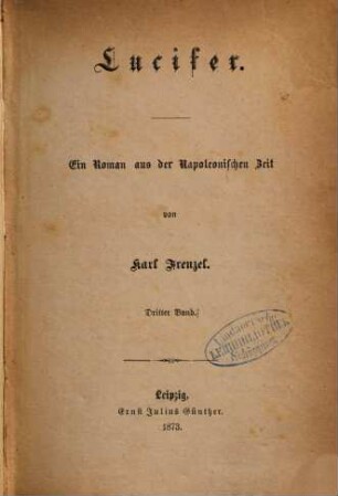 Lucifer : ein Roman aus der Napoleonischen Zeit, 3