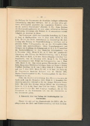 2. Uebersicht über den Umfang der Machtbefugnisse der Gonverneurs.