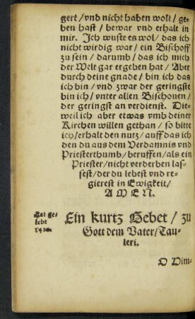 Ein kurtz Gebet/ zu Gott dem Vater/ Tauleri.