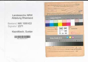 Entnazifizierung Gustav Kleinillbeck, geb. 11.12.1899 (Arbeiter)
