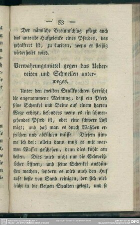 Verwahrungsmittel gegen das Ueberreiten und Schwellen unterweges