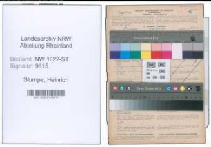 Entnazifizierung Heinrich Stumpe , geb. 18.11.1903 (Schneider)