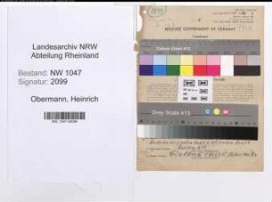 Entnazifizierung Heinrich Obermann , geb. 30.08.1914 (Finanzbeamter)