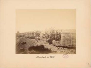Venlo-Hamburger Eisenbahn. Rheinbrücke, Wesel: Errichtung der Vorlandbrücke