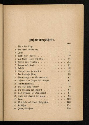 VII-VIII, Inhaltsverzeichnis
