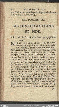 Articulus XX. De Iustificatione Et Fide