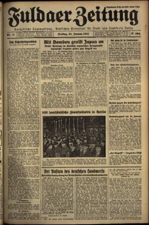 Erste Ausgabe vom Freitag, den 25. Januar 1935.