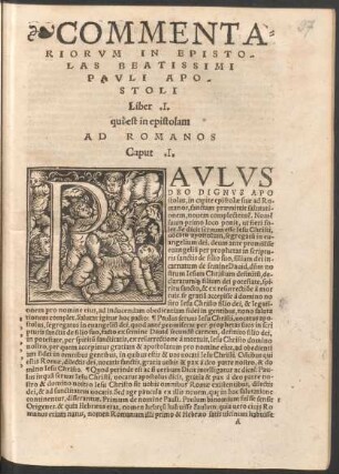 Commentariorum In Epistolas Beatissimi Pauli Apostoli