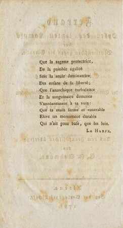 Que la sagesse protectrice, ...