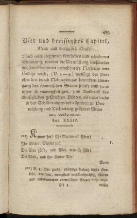 Vier und dreissigstes Capitel, Neun und vierzigstes Orakel