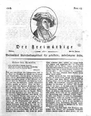 Nro. 13, Montag, den 18. Januar 1808