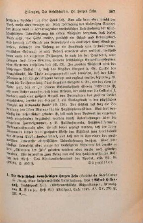 367-370 [Rezension] Hillengass, Alfred, Die Gesellschaft vom heiligen Herzen Jesu