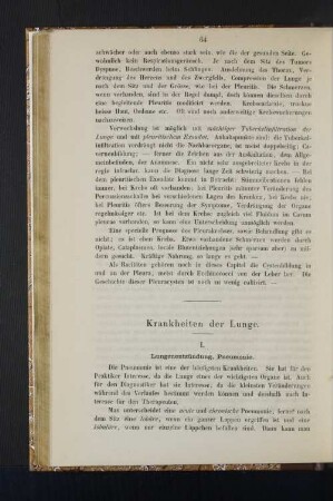 Krankheiten der Lunge.