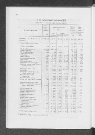 6. Der Energieverbrauch der Industrie 1969