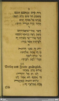 LII. Verley uns Friede gnädiglich