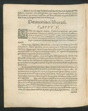 Daemoniaci liberati. Caput V.