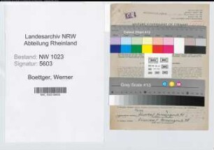 Entnazifizierung Werner Boettger , geb. 21.12.1912 (Angest.)