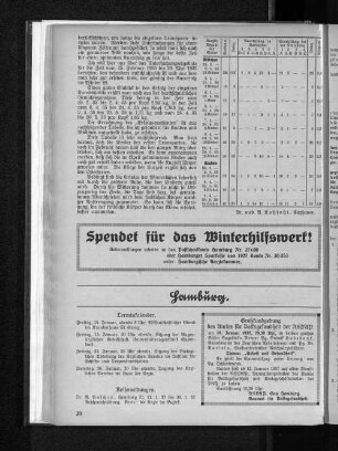 Spendet für das Winterhilfswerk!