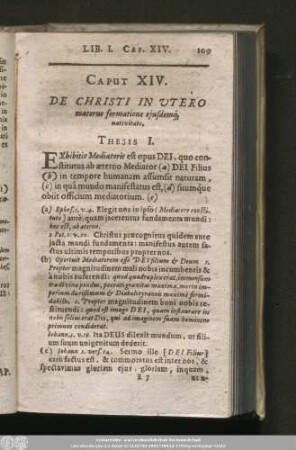 Caput XIV. De Christi In Utero materno formatione eiusdemq[ue] nativitate.