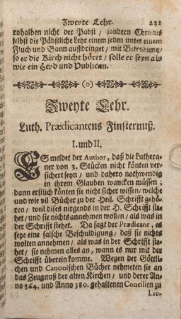 Zweyte Lehr. Luth. Praedicantens Finsternuß.