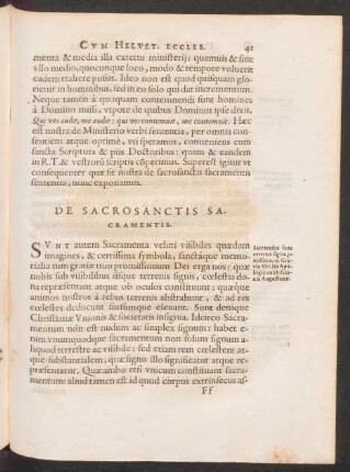 De Sacrosanctis Sacramentis.