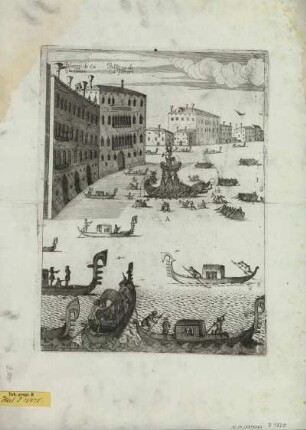 Ansicht des Palazzo Ca’ Foscari und des Palazzo Ca' Giustiniani am Canale Grande in Venedig, Kupferstich, um 1700