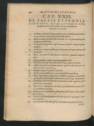 Cap. XXIII. De Pactis Et Promissionibus, Quae a Iudice Vel magistratu fiunt, accusato vel reo criminis, aut bannito vel rebelli.