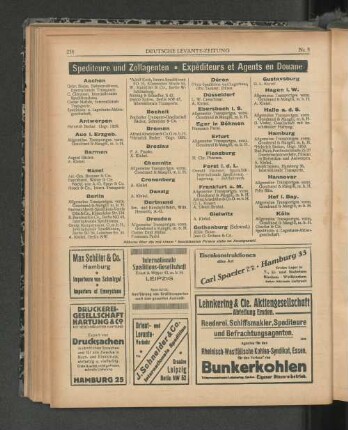 Spediteure und Zollagenten - Expéditeurs et Agents en Douane