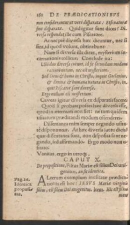 Caput X. De propositione, Filius Mariae est filius Dei unigenitus, an sit identica.