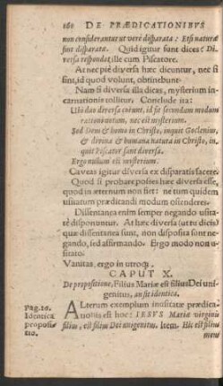 Caput X. De propositione, Filius Mariae est filius Dei unigenitus, an sit identica.