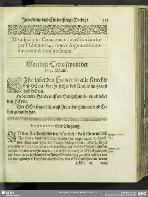 Investitur und Einweisungs Predigt