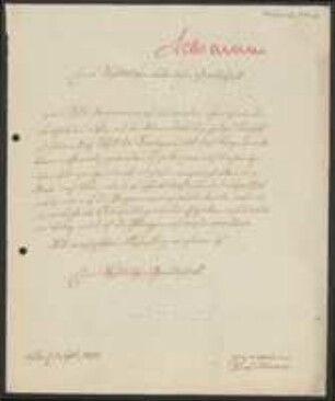 Brief von Augustin Johannes Schramm an Regensburgische Botanische Gesellschaft