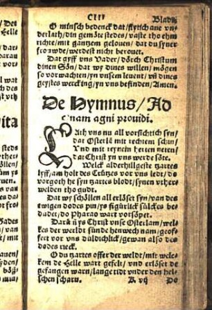 De hymnus / Ad coenam agni prouidi.