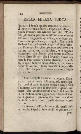Della Milizia Turca.