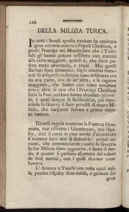 Della Milizia Turca.