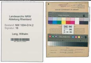 Entnazifizierung Wilhelm Leng , geb. 26.09.1903 (Arbeiter)