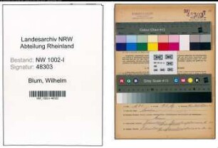 Entnazifizierung Wilhelm Blum, geb. 09.04.1902 (Monteur)