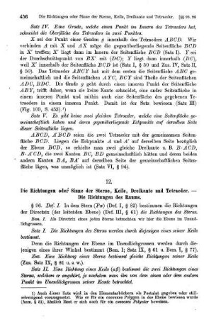 12. Die Richtungen oder der Sinn der Sterne, Keile, Dreikante und Tetraeder. - Die Richtungen des Raums.