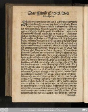 Das Fünfft Capitel/ Von Kranckheiten.