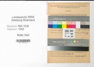 Entnazifizierung Karl Nolte , geb. 19.03.1883 (Oberstleutnant)