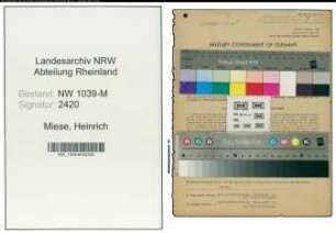 Entnazifizierung Heinrich Miese , geb. 03.05.1902 (Bankbeamter)