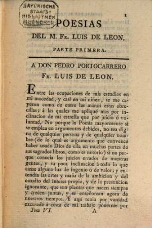 Obras del M. Fr. Luis de Leon. 6, Las poesias