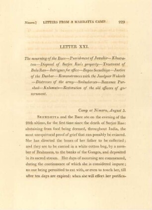 Letter XXI. The mourning of the Baee. - ...