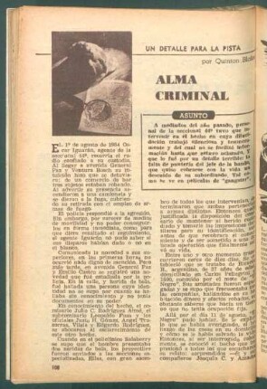 Alma criminal : Un detalle para la pista